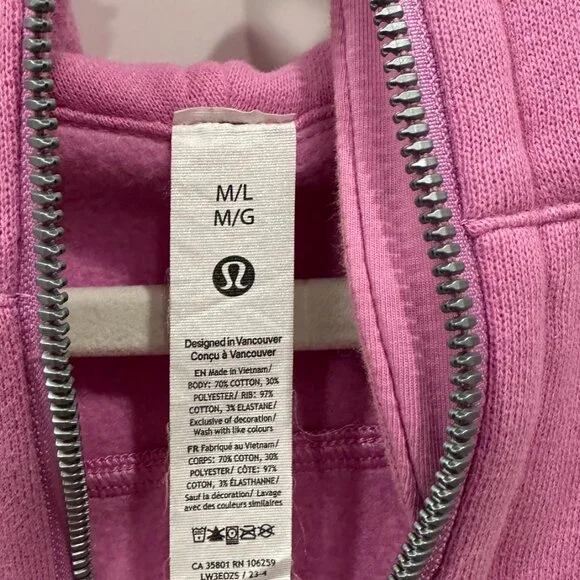 Scuba Oversized Full-Zip Hoodie Dahlia Mauve M/L - Picture 4 of 5